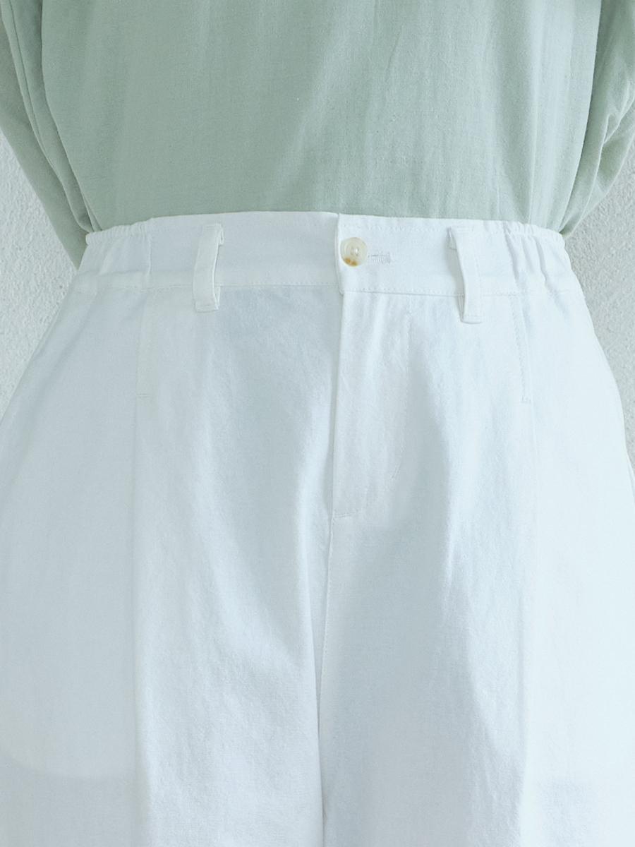 テーパードパンツ　綿ワッシャー