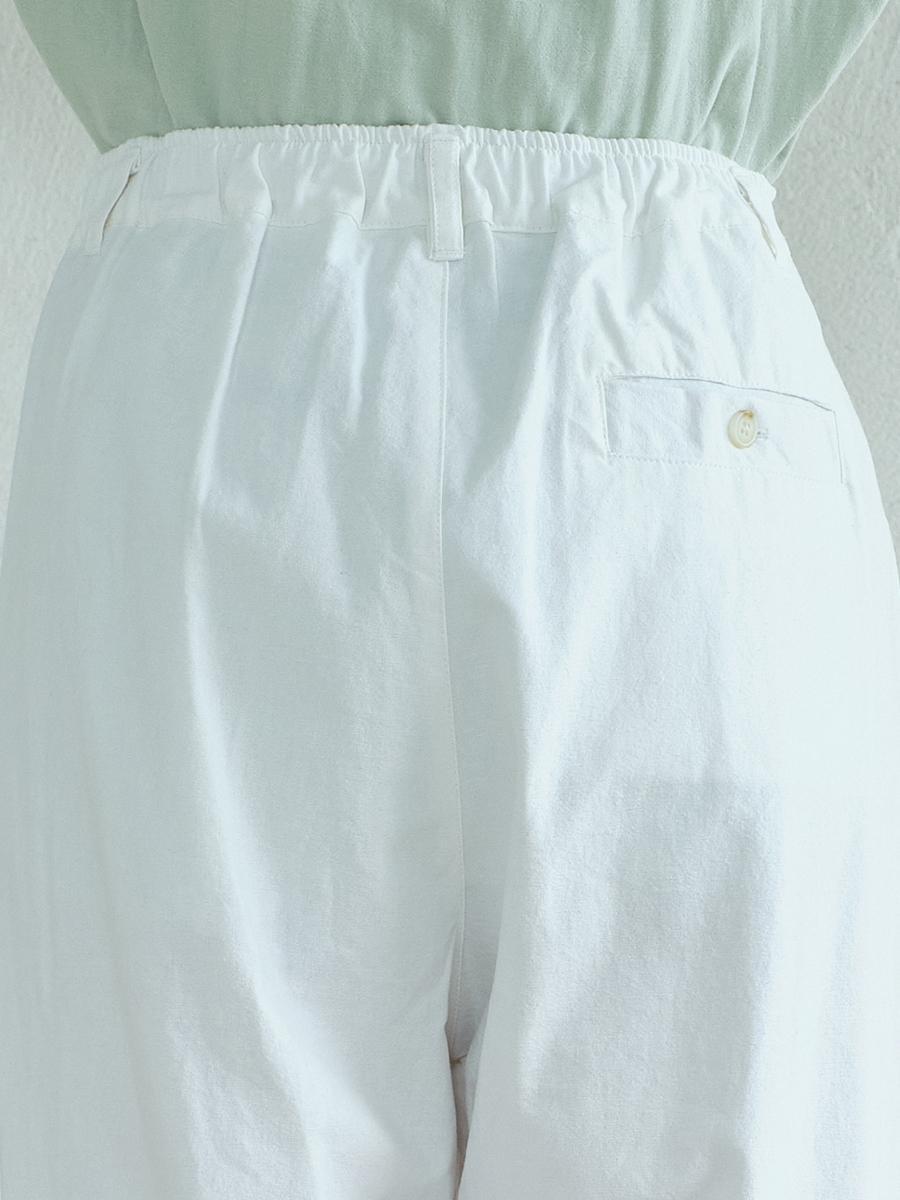 テーパードパンツ　綿ワッシャー
