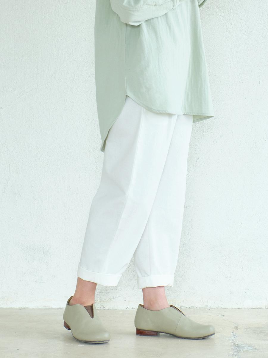 テーパードパンツ　綿ワッシャー