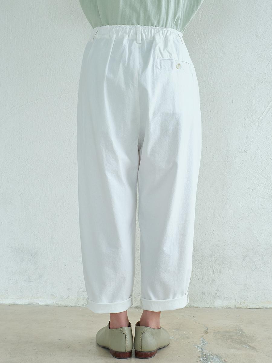 テーパードパンツ　綿ワッシャー