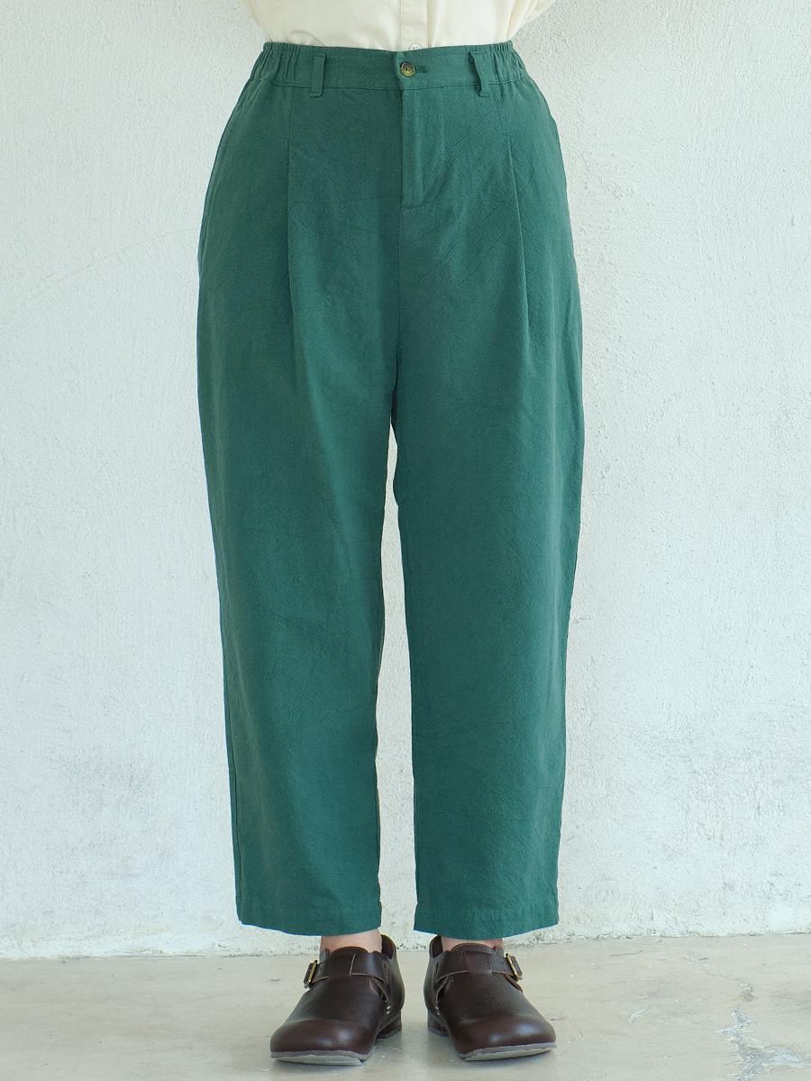 テーパードパンツ　綿ワッシャー