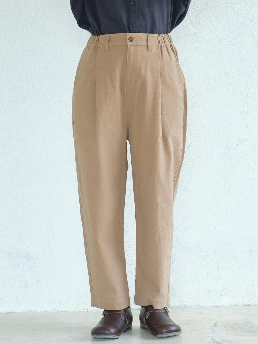 テーパードパンツ　綿ワッシャー