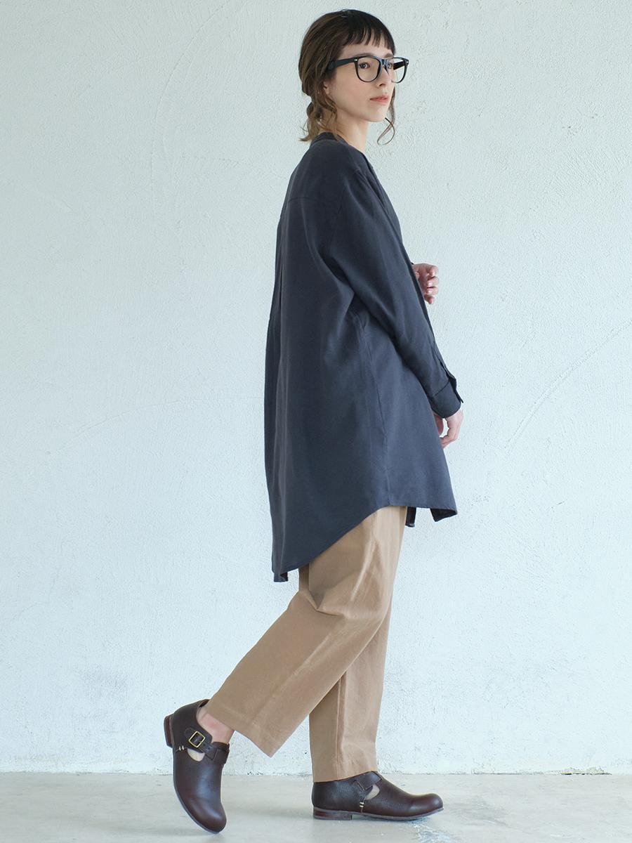 テーパードパンツ　綿ワッシャー