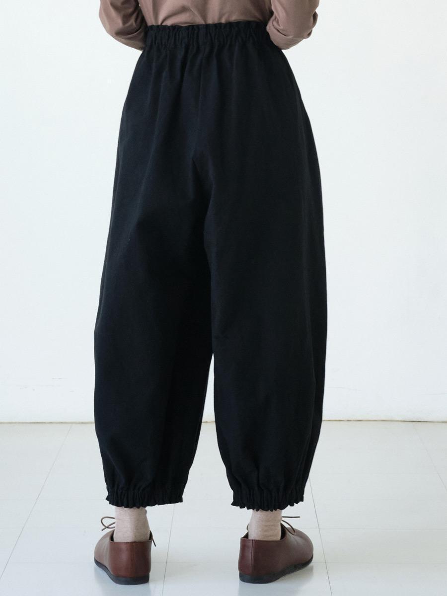 裾ゴムバルーンパンツ　綿オックス