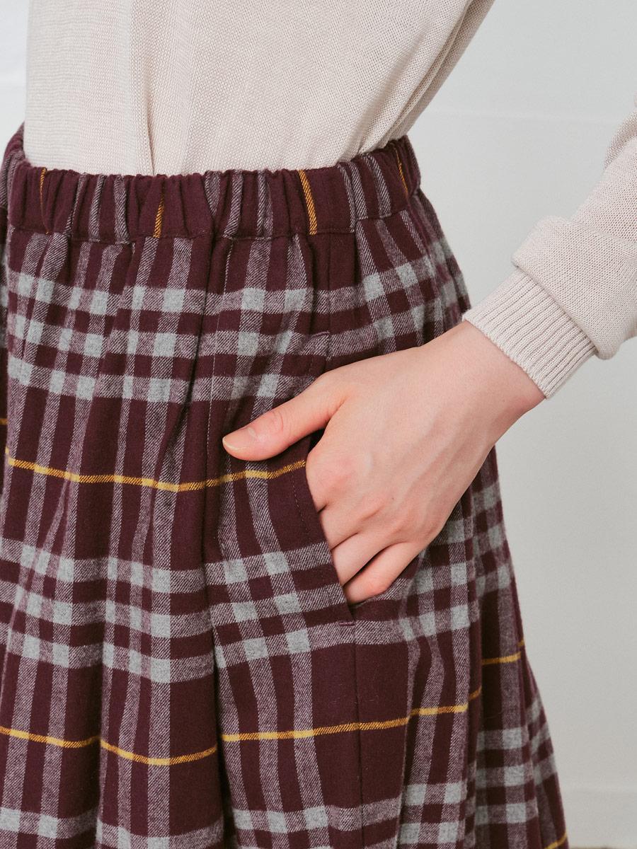 ガウチョパンツ　綿ビエラチェック