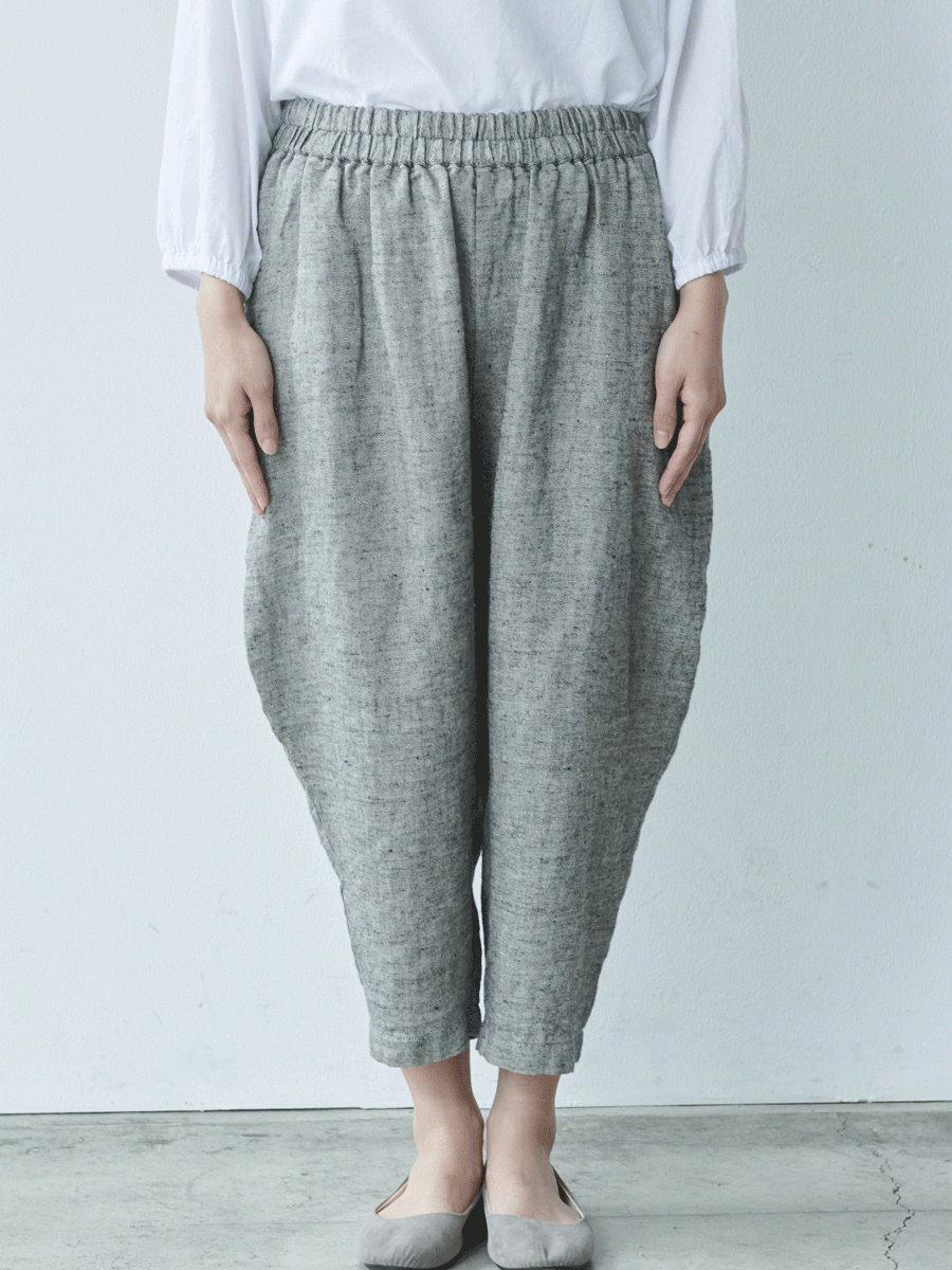 テーパードパンツ　リネン起毛