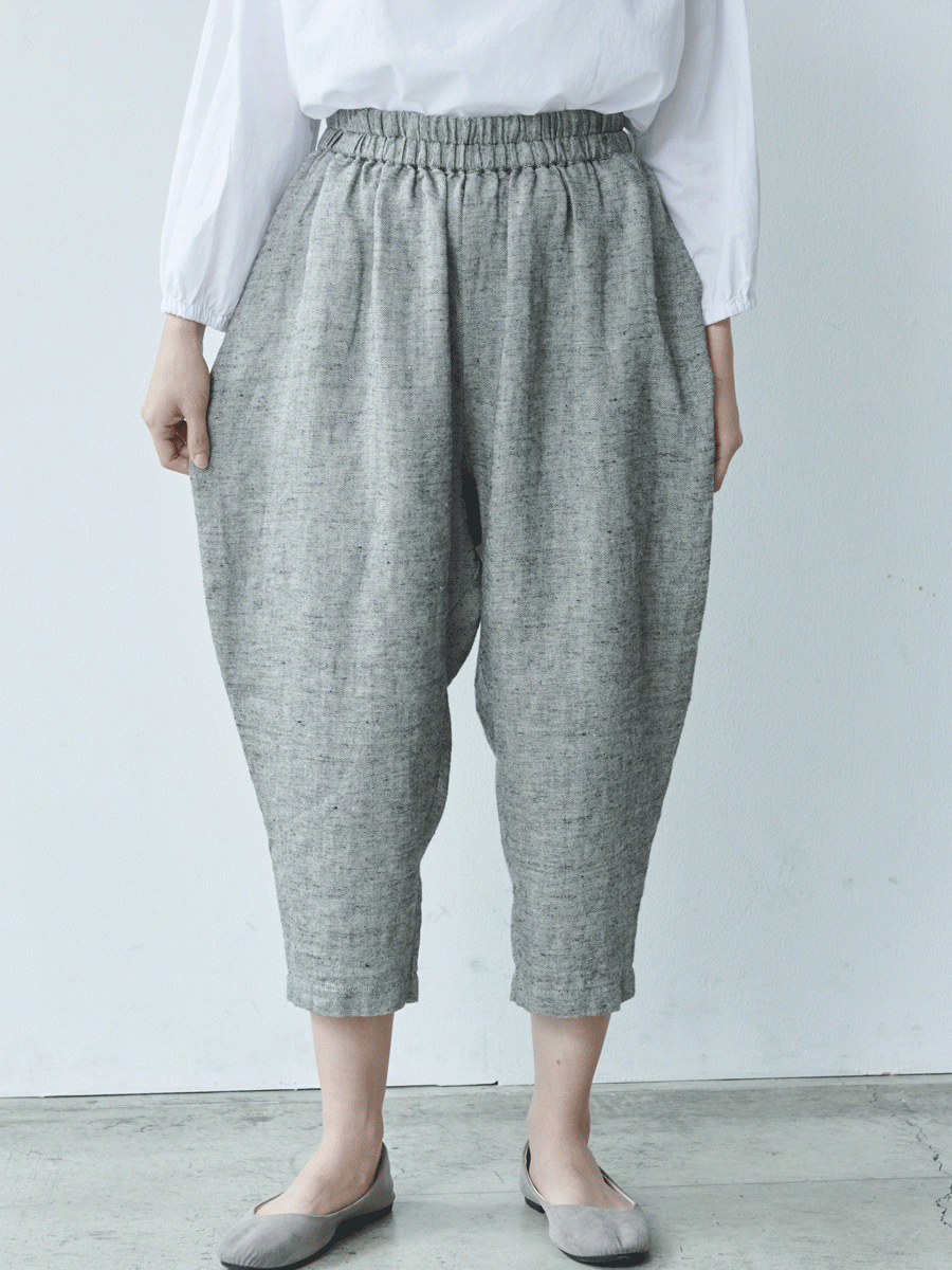 テーパードパンツ　リネン起毛