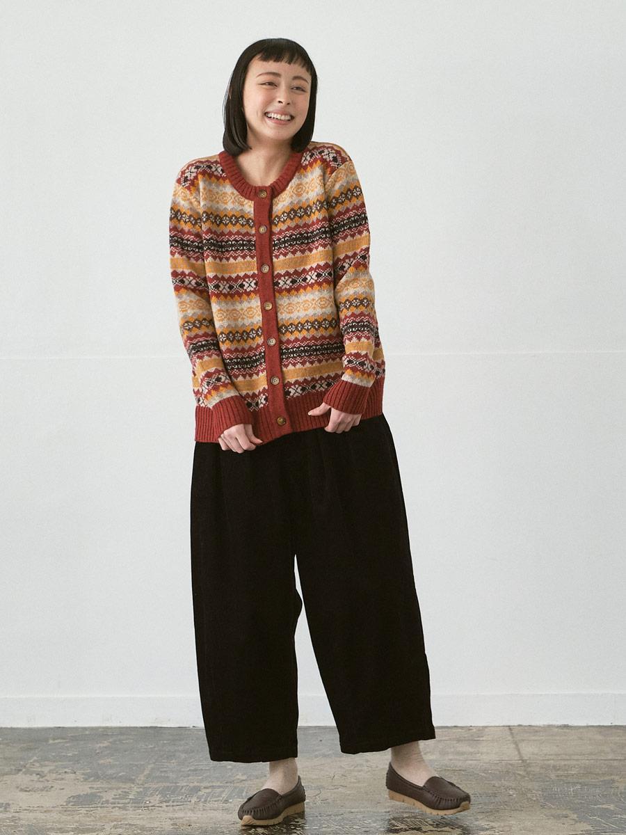 ワイドパンツ　綿8Wコーデュロイ