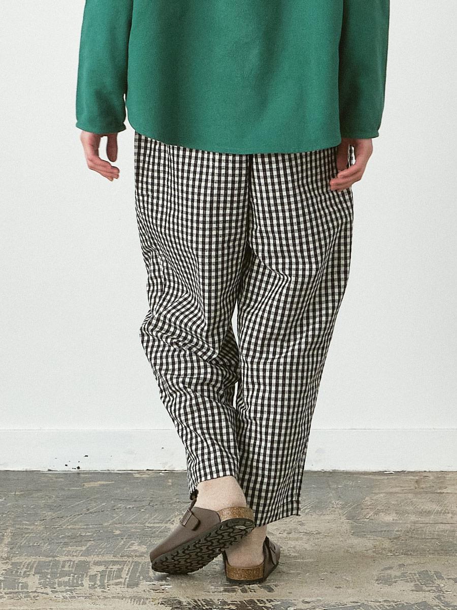 テーパードパンツ　綿ビエラチェック