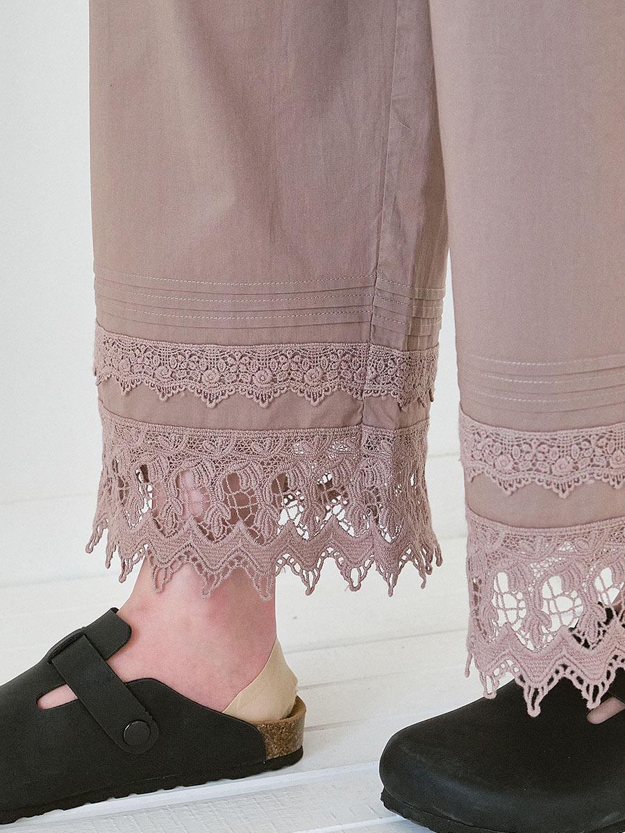 裾レースペチパンツ 綿ローン