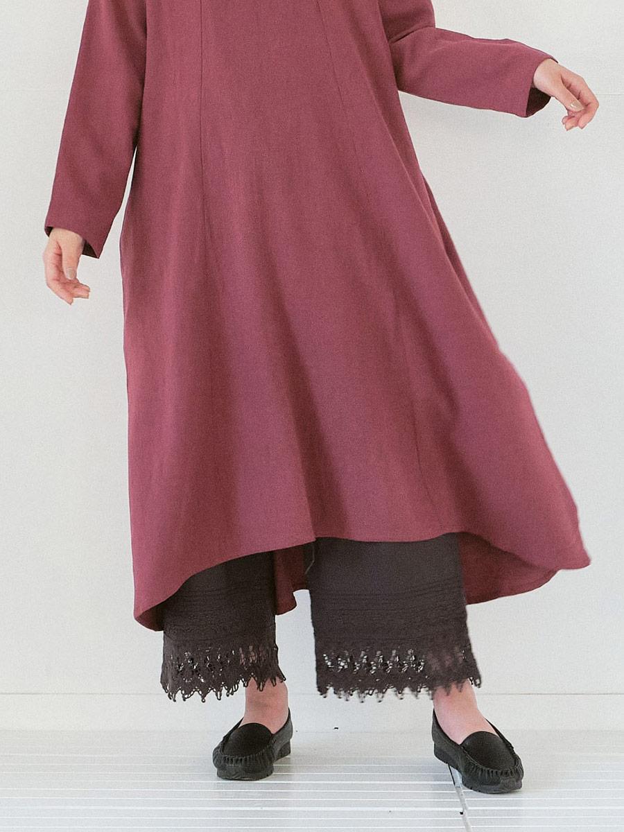 裾レースペチパンツ 綿ローン