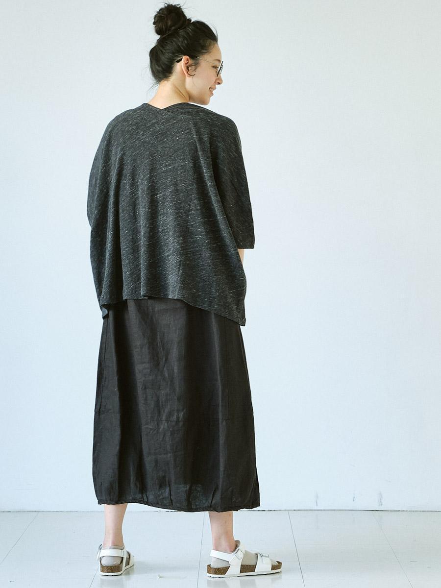 ラップカーディガン　綿粗挽きガーゼ天竺
