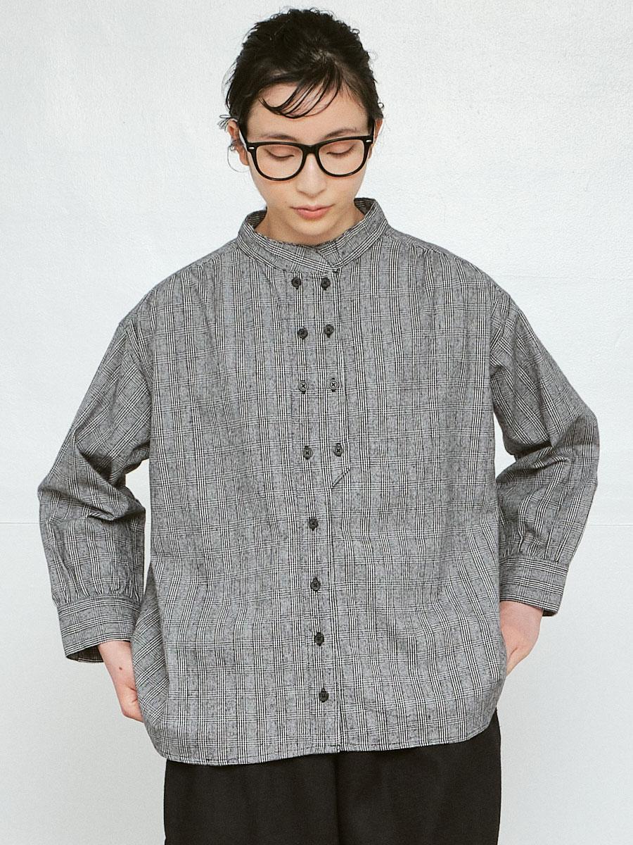 コックブラウス　綿ビエラチェック