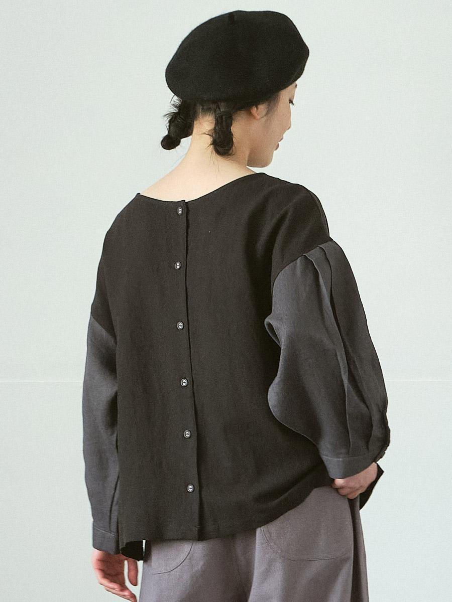 ２WAYキリカエブラウス　綿麻接結