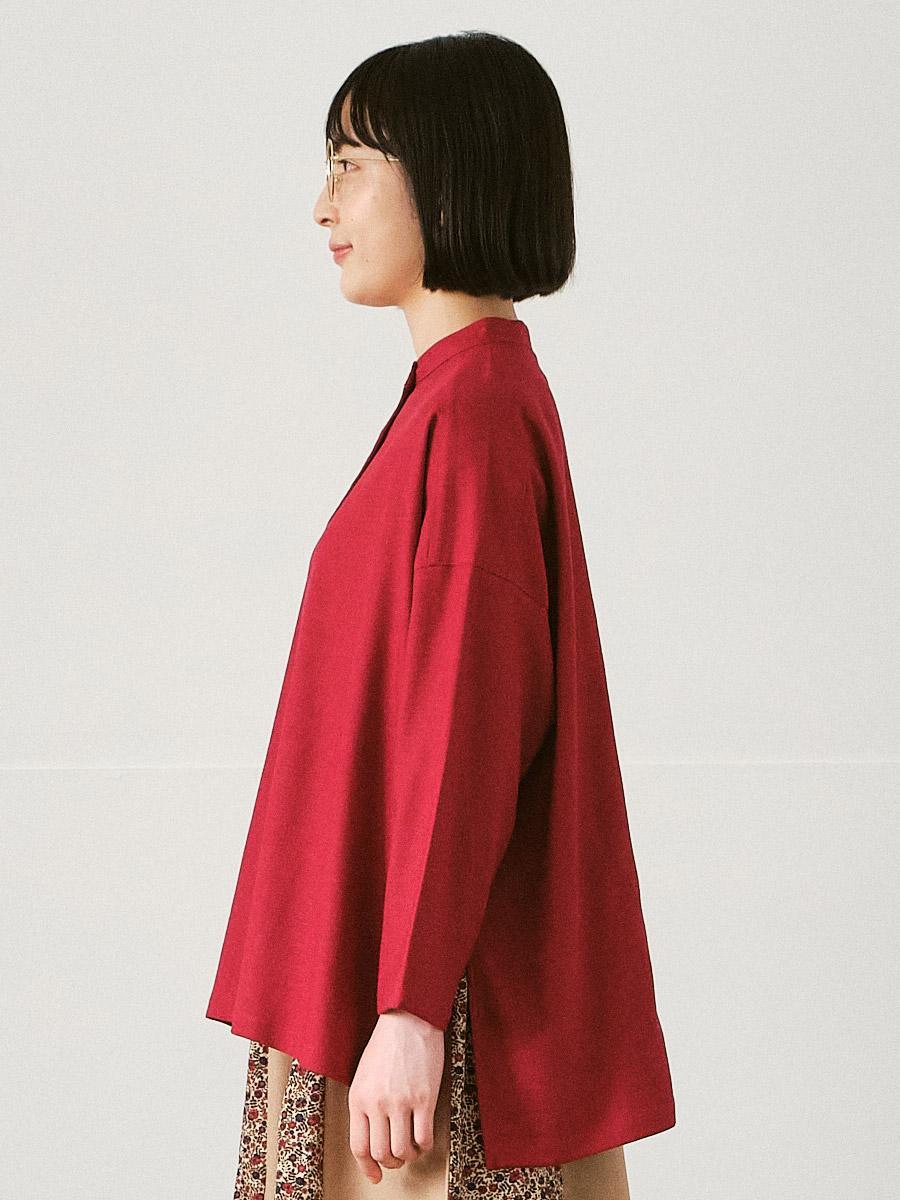 スタンドカラー前後差ブラウス　C/L/R/Eツイル