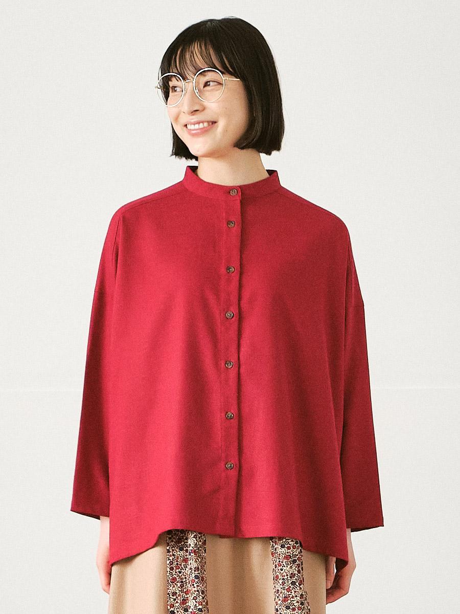 スタンドカラー前後差ブラウス　C/L/R/Eツイル