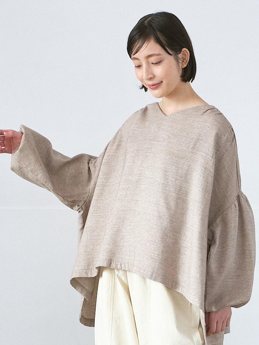 ドロップショルダープルオーバー　T/Cガーゼシャンブレー