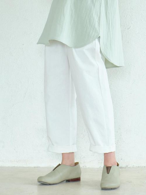 テーパードパンツ　綿ワッシャー