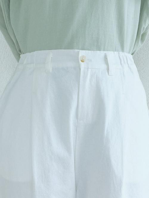 テーパードパンツ　綿ワッシャー