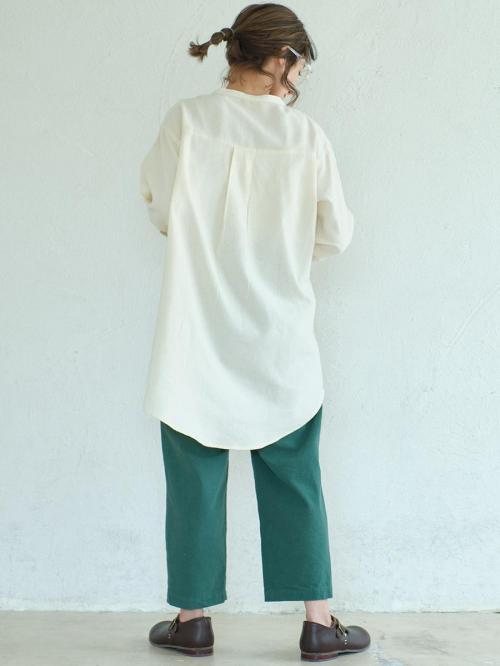 テーパードパンツ　綿ワッシャー