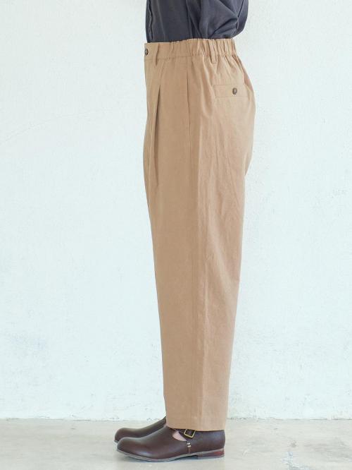 テーパードパンツ　綿ワッシャー