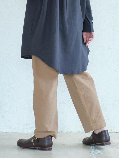 テーパードパンツ　綿ワッシャー