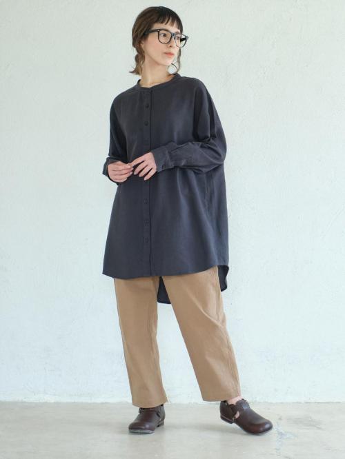 テーパードパンツ　綿ワッシャー
