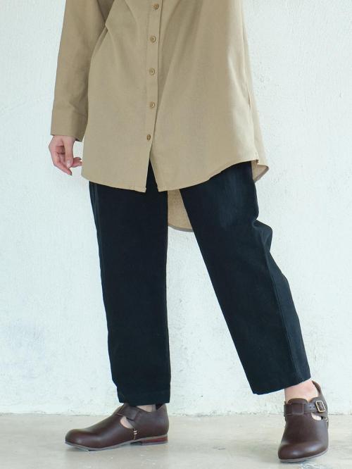 テーパードパンツ　綿ワッシャー