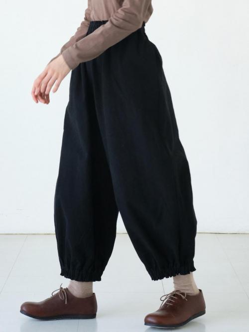 裾ゴムバルーンパンツ　綿オックス