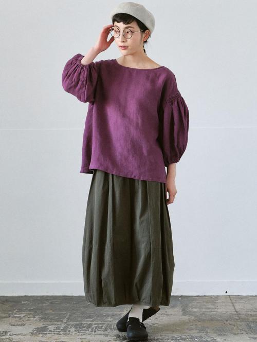 バルーンスカート　綿ハイカウントツイル