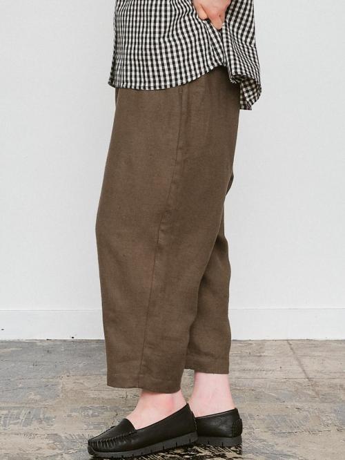 テーパードパンツ　リネン起毛