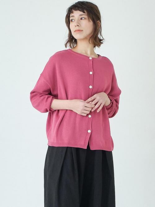 2WAYカーディガン　綿麻ニット