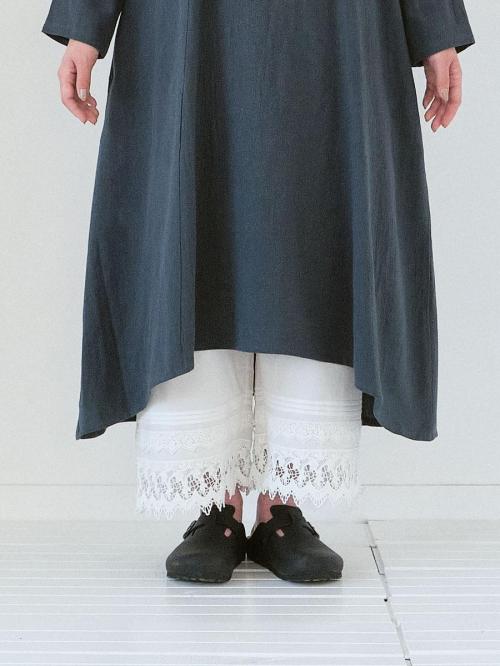 裾レースペチパンツ 綿ローン