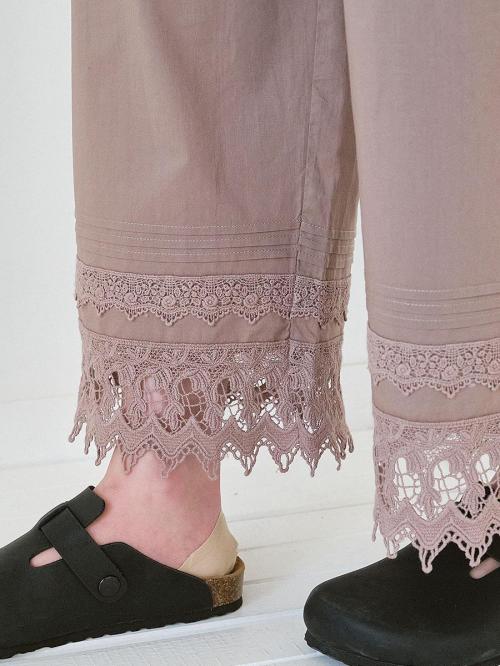 裾レースペチパンツ 綿ローン