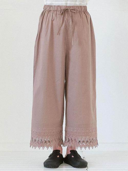 裾レースペチパンツ 綿ローン