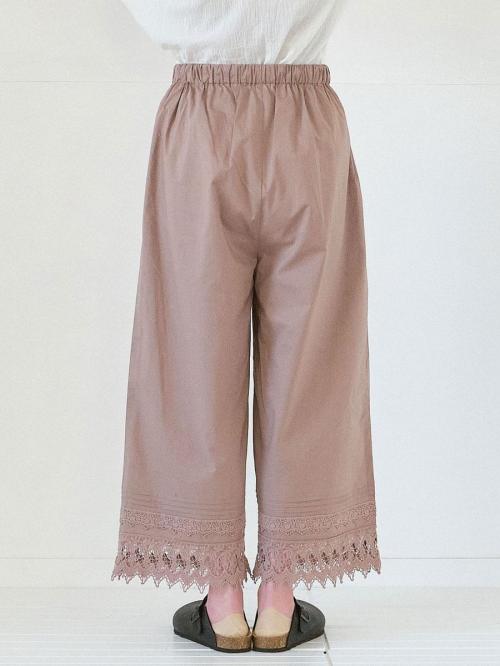 裾レースペチパンツ 綿ローン