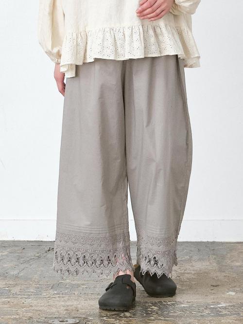 裾レースペチパンツ 綿ローン