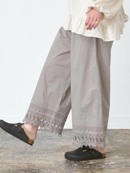 裾レースペチパンツ 綿ローン