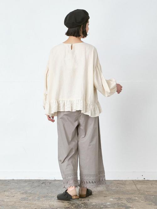 裾レースペチパンツ 綿ローン