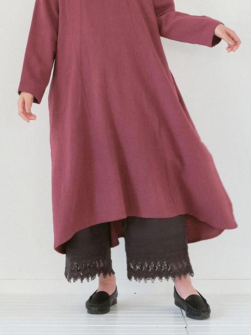 裾レースペチパンツ 綿ローン