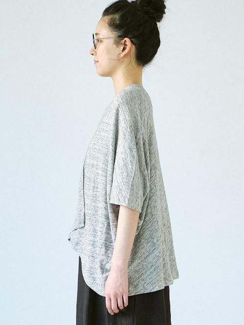 ラップカーディガン　綿粗挽きガーゼ天竺