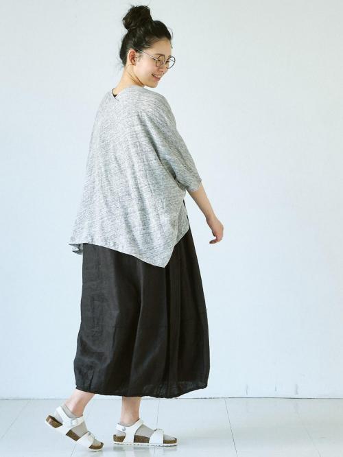 ラップカーディガン　綿粗挽きガーゼ天竺