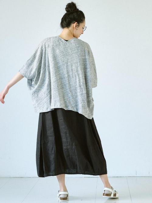 ラップカーディガン　綿粗挽きガーゼ天竺
