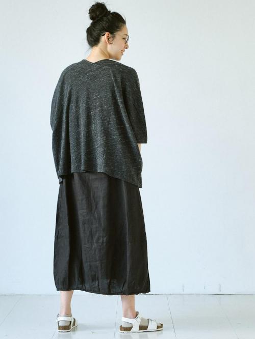 ラップカーディガン　綿粗挽きガーゼ天竺