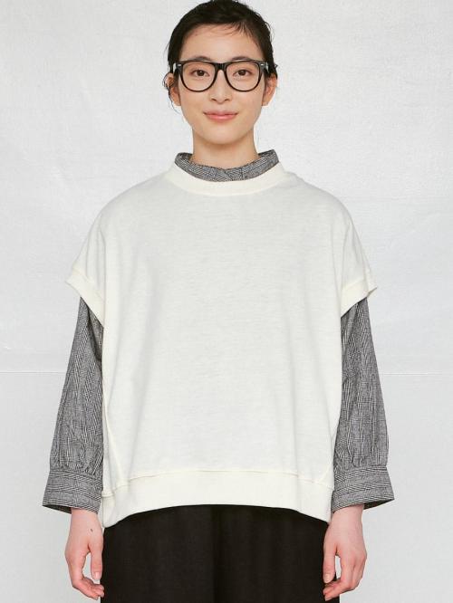 フレンチスリーブプルオーバーベスト　T/C裏毛