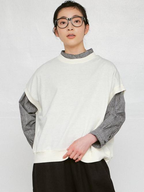 フレンチスリーブプルオーバーベスト　T/C裏毛