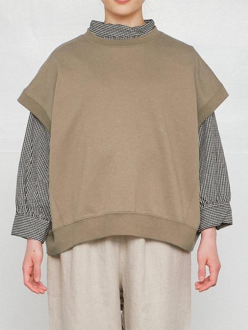 フレンチスリーブプルオーバーベスト　T/C裏毛