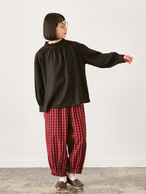 スタンドフリルブラウス　C/L/R/Eツイル