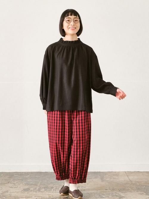 スタンドフリルブラウス　C/L/R/Eツイル