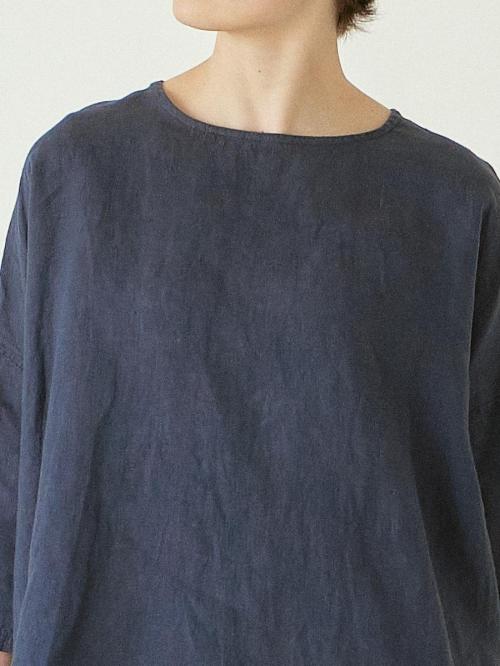 ワイドプルオーバーブラウス　リネンオックス